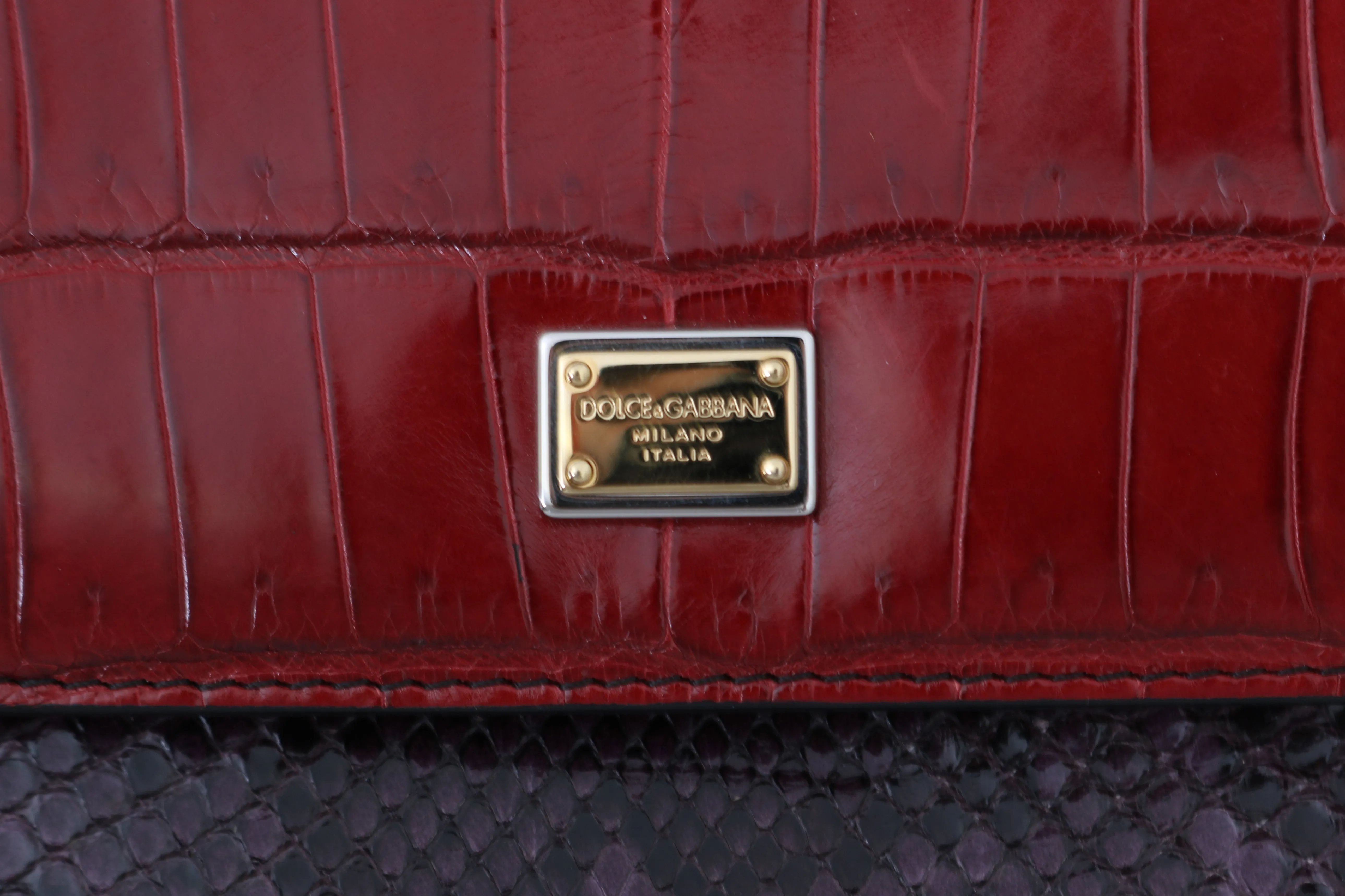 MISS SICILY Crocodile Snakeskin Alligator Shoulder Purse