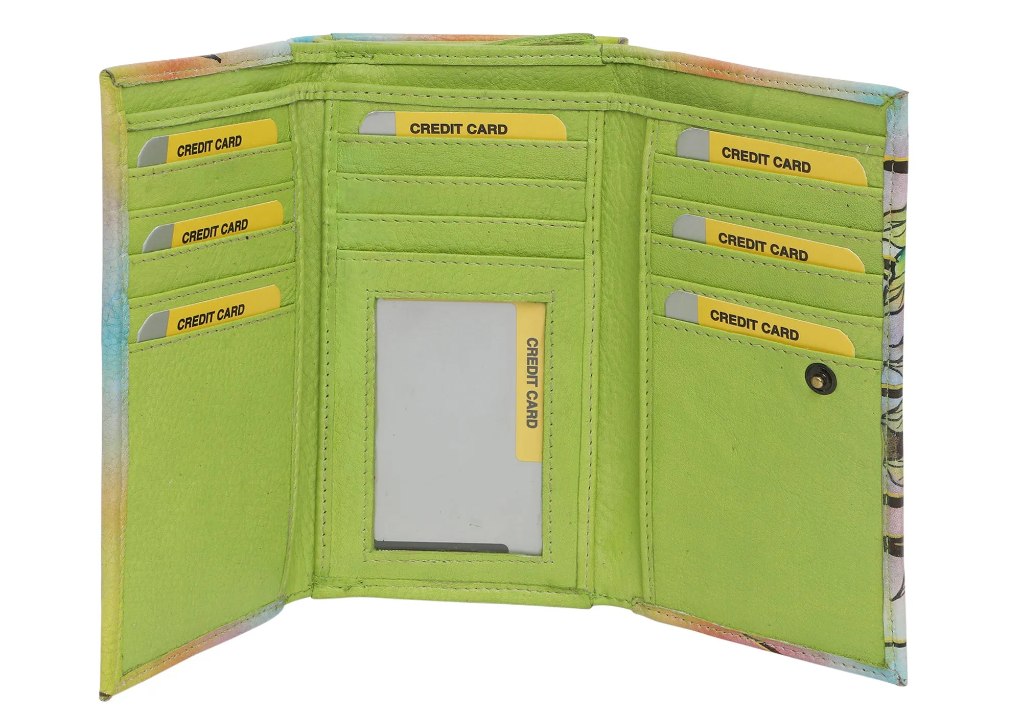 Modapelle Womens Leather Hand Painted Wallet 2193