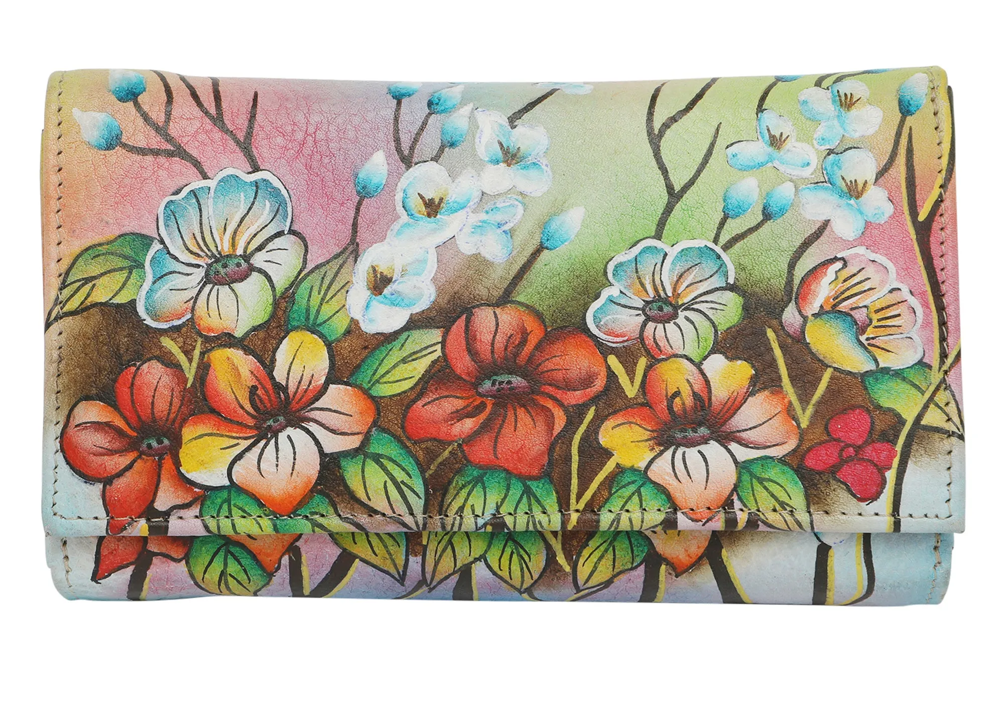 Modapelle Womens Leather Hand Painted Wallet 2193