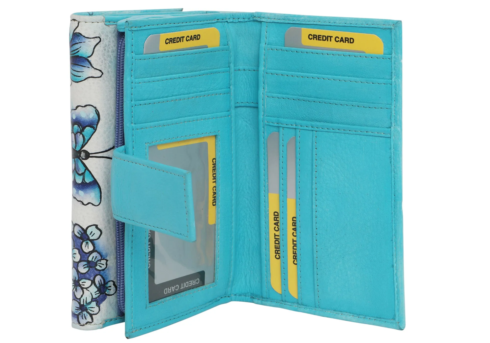 Modapelle Womens Leather Hand Painted Wallet 2193
