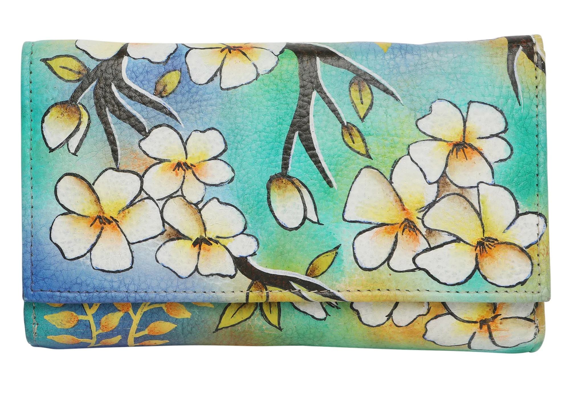 Modapelle Womens Leather Hand Painted Wallet 2193