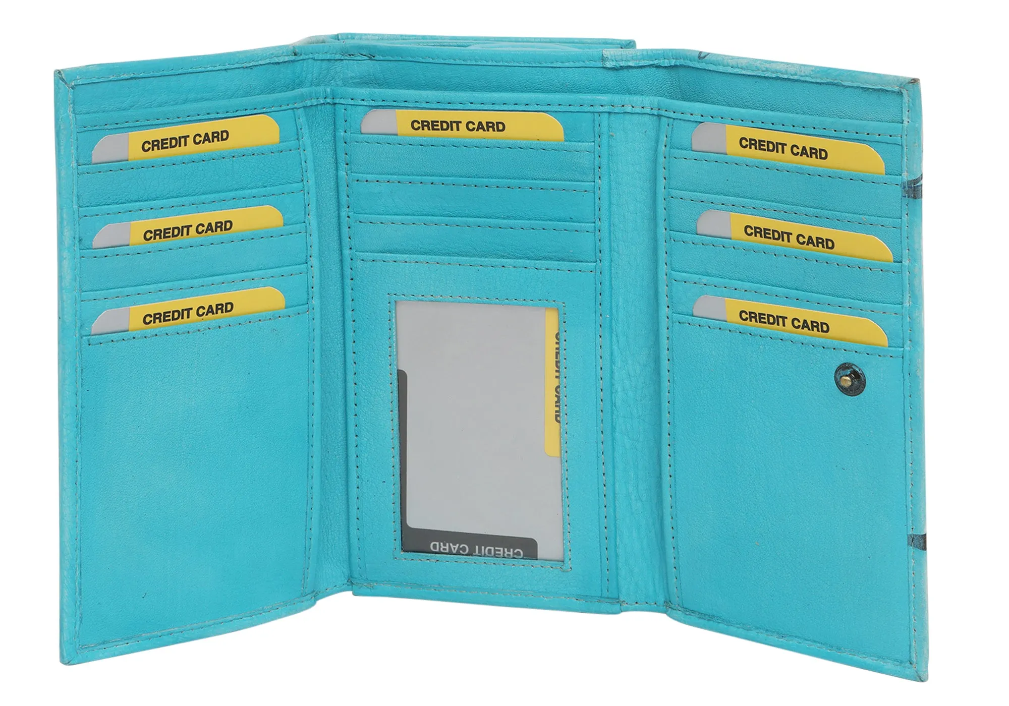 Modapelle Womens Leather Hand Painted Wallet 2193
