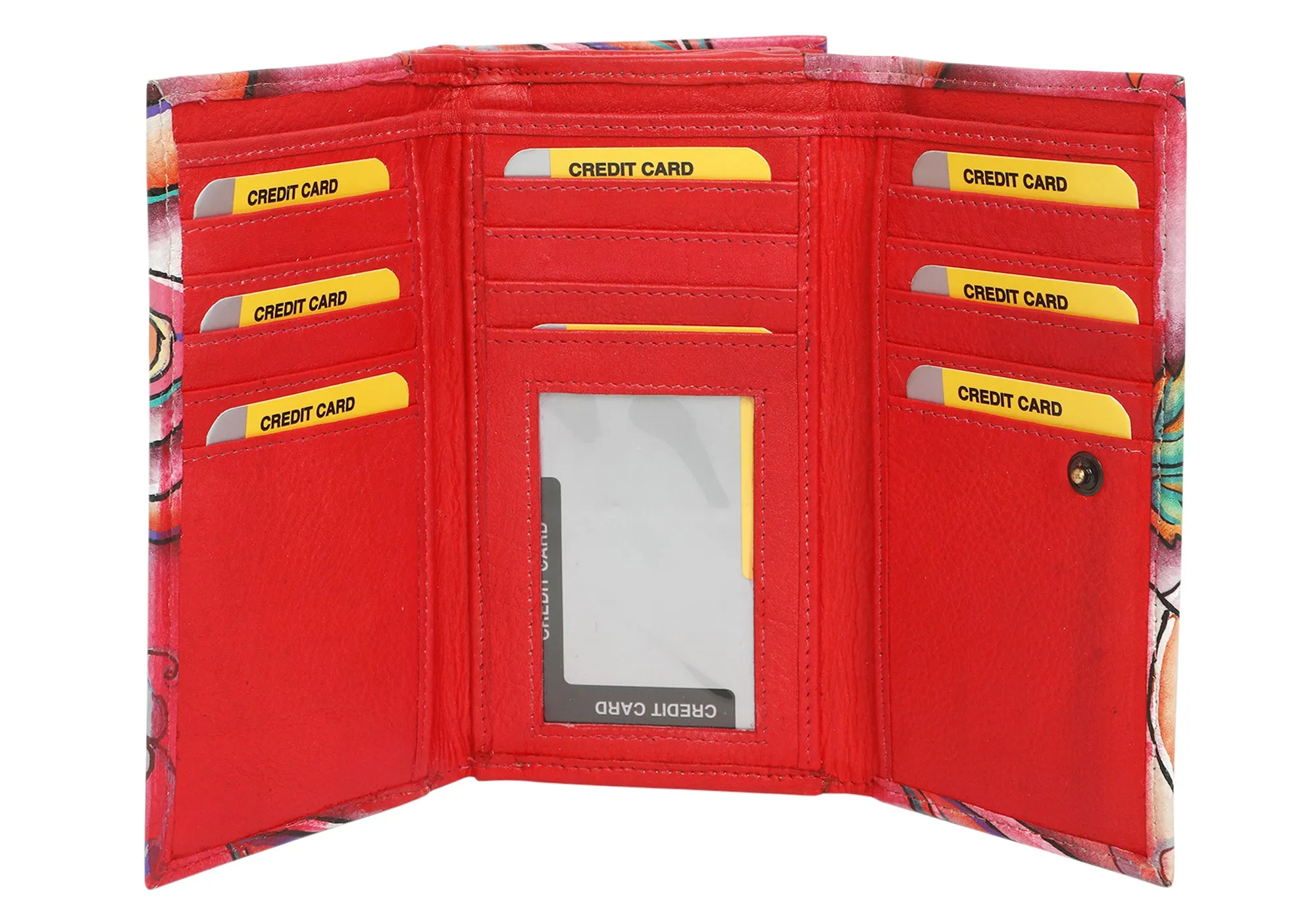 Modapelle Womens Leather Hand Painted Wallet 2193