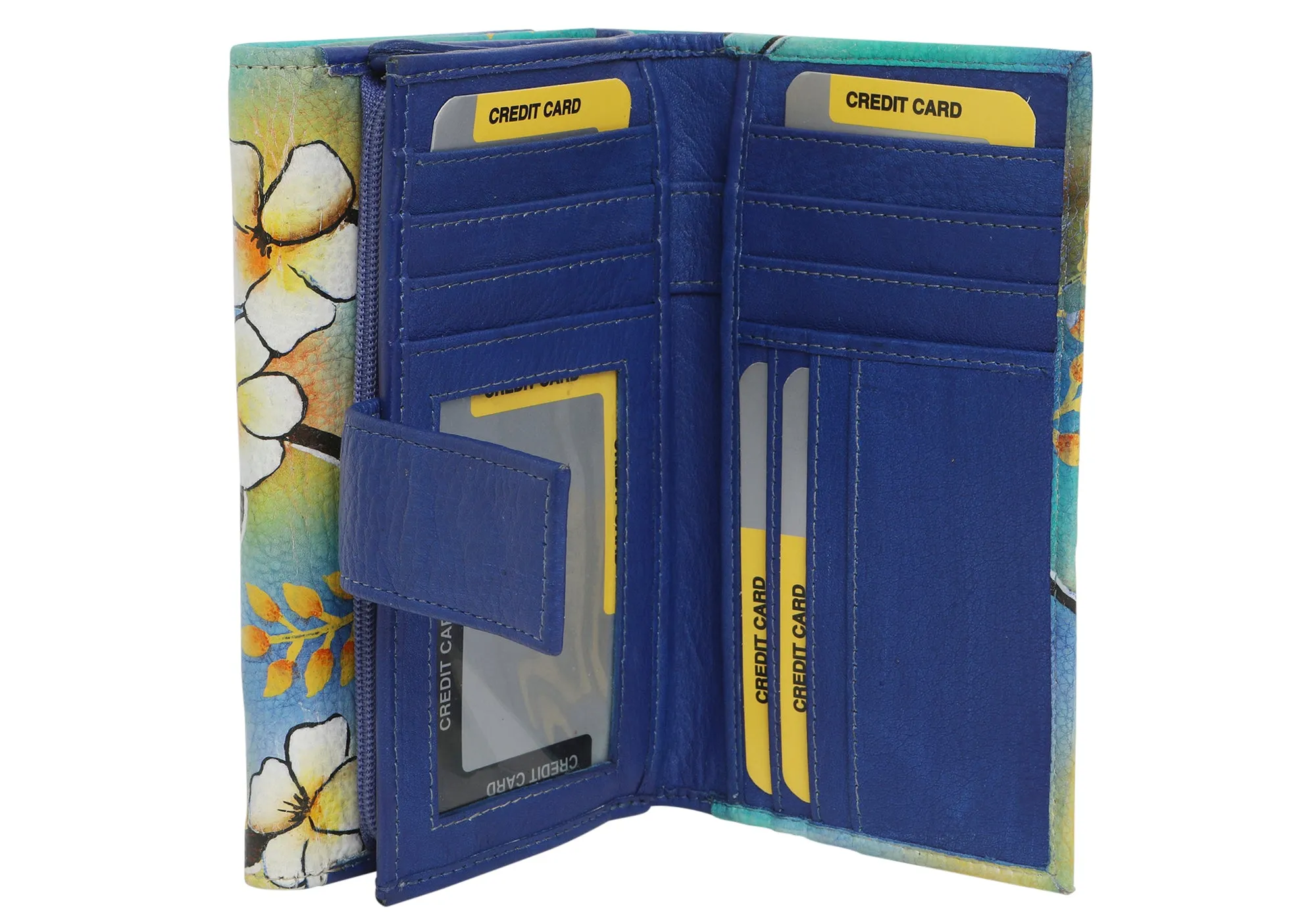 Modapelle Womens Leather Hand Painted Wallet 2193