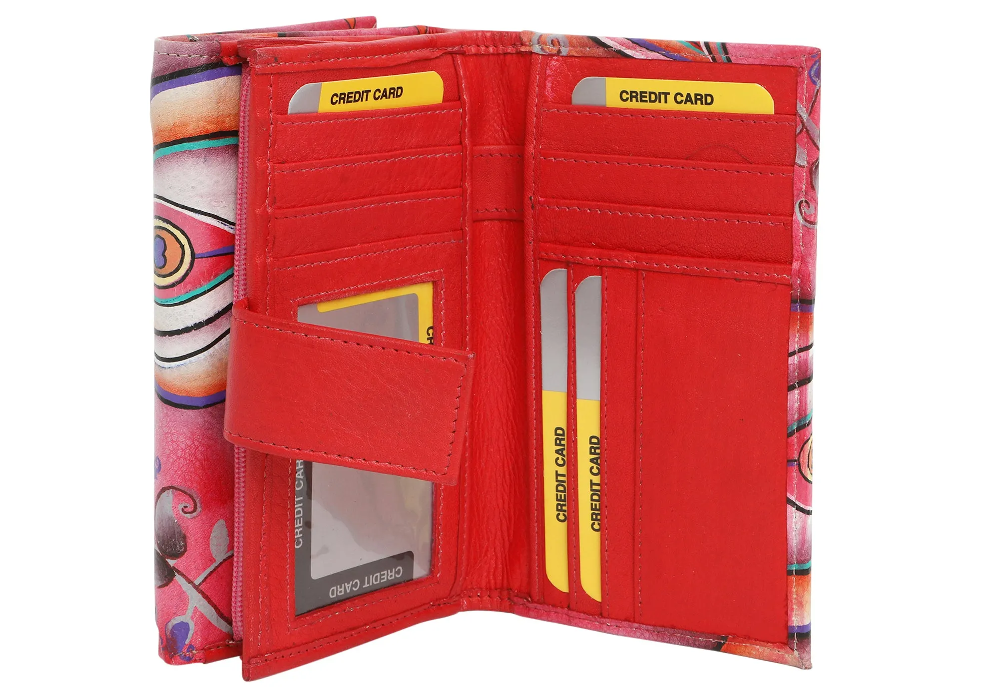 Modapelle Womens Leather Hand Painted Wallet 2193