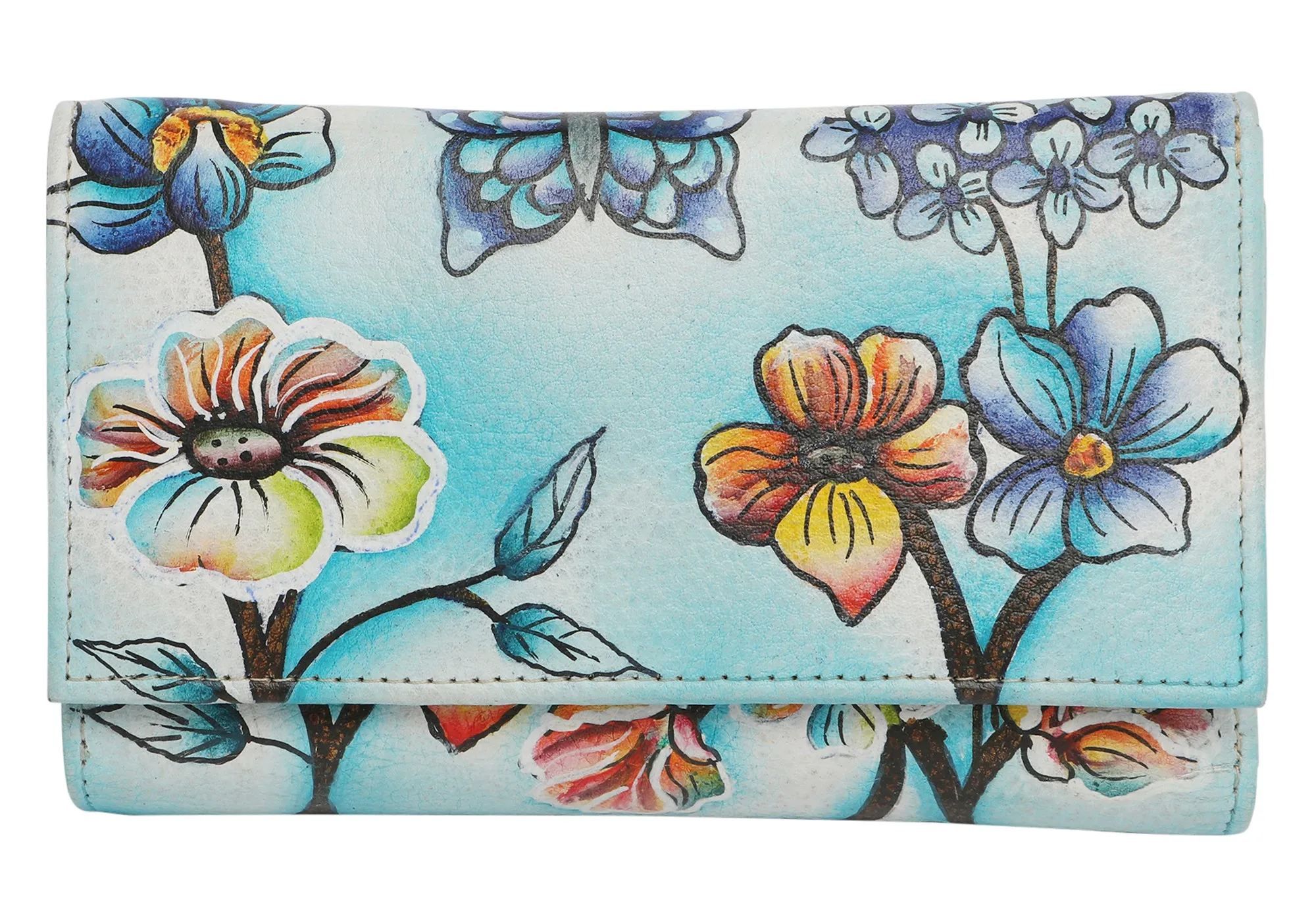 Modapelle Womens Leather Hand Painted Wallet 2193