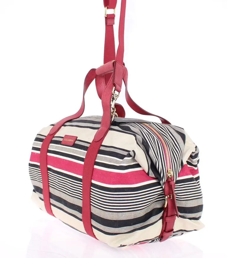 Multicolor striped travel bag
