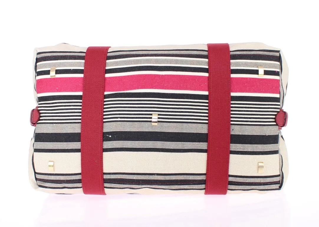 Multicolor striped travel bag