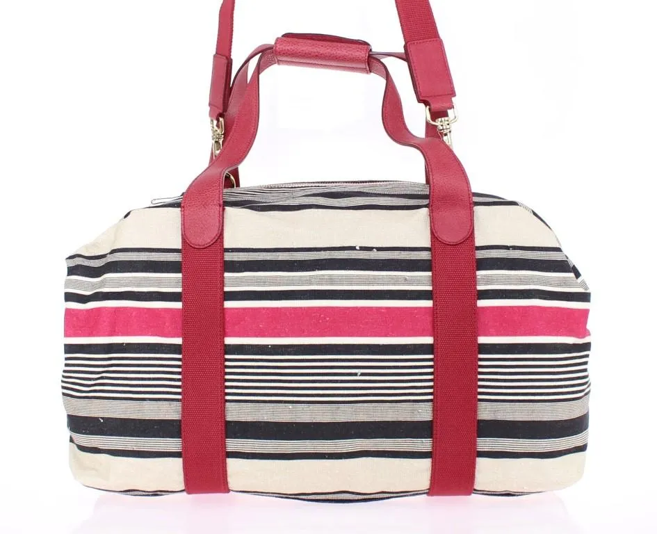 Multicolor striped travel bag