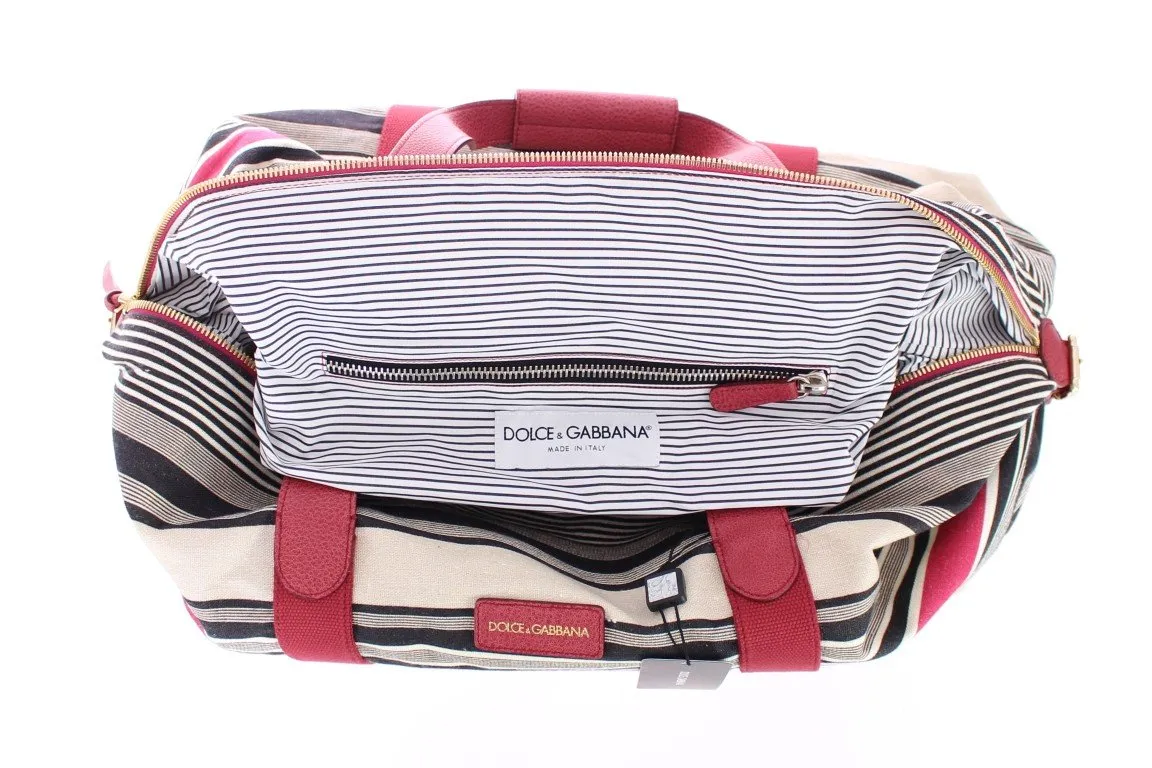 Multicolor striped travel bag