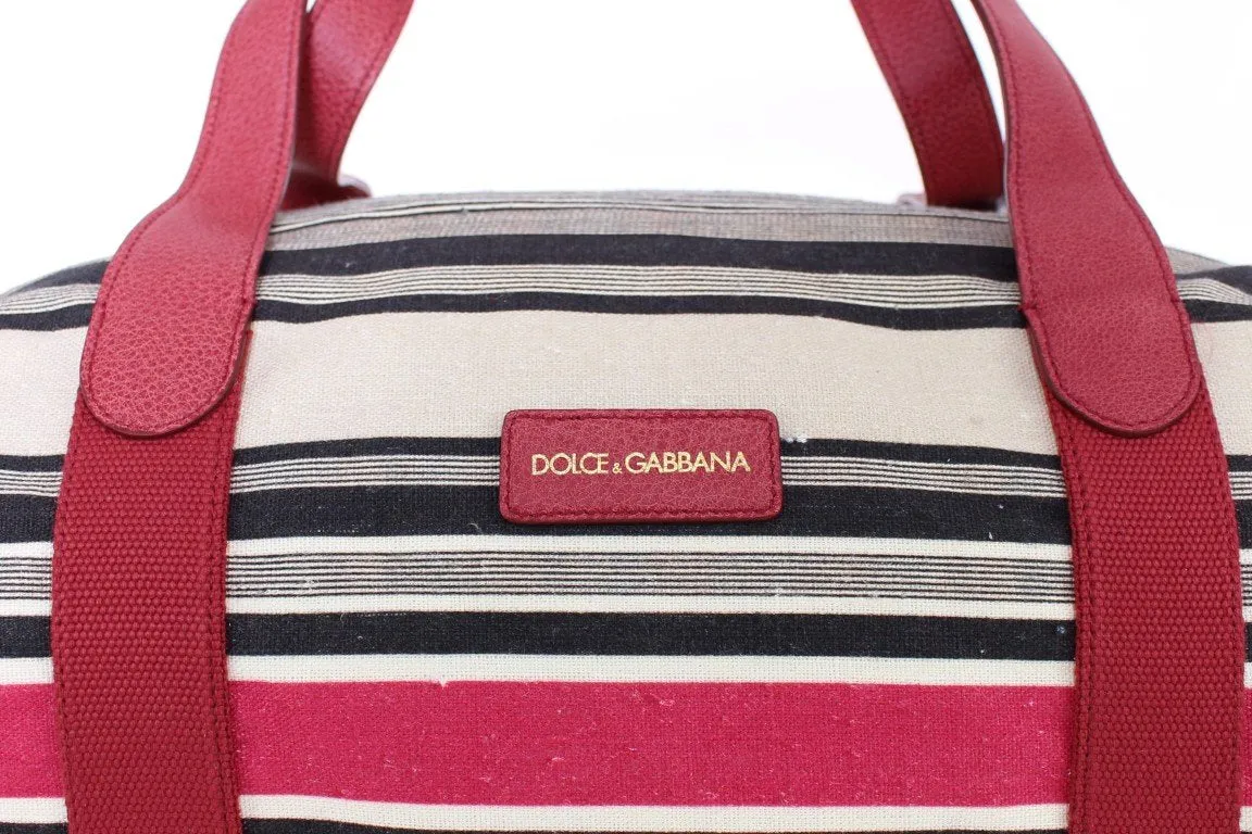 Multicolor striped travel bag