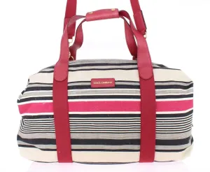 Multicolor striped travel bag