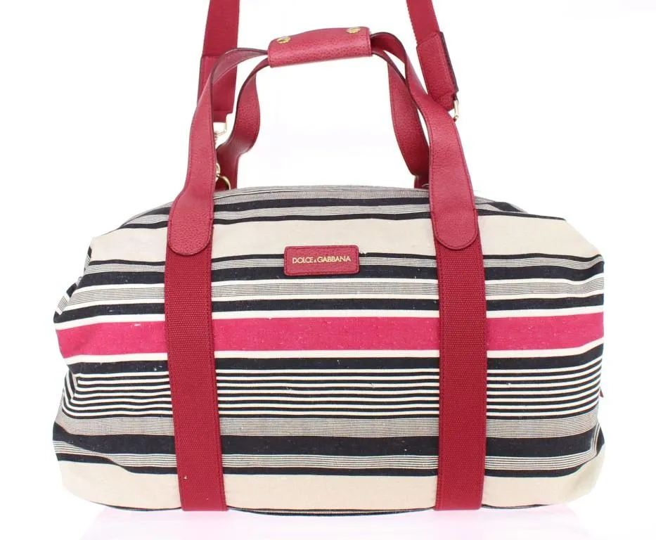 Multicolor striped travel bag