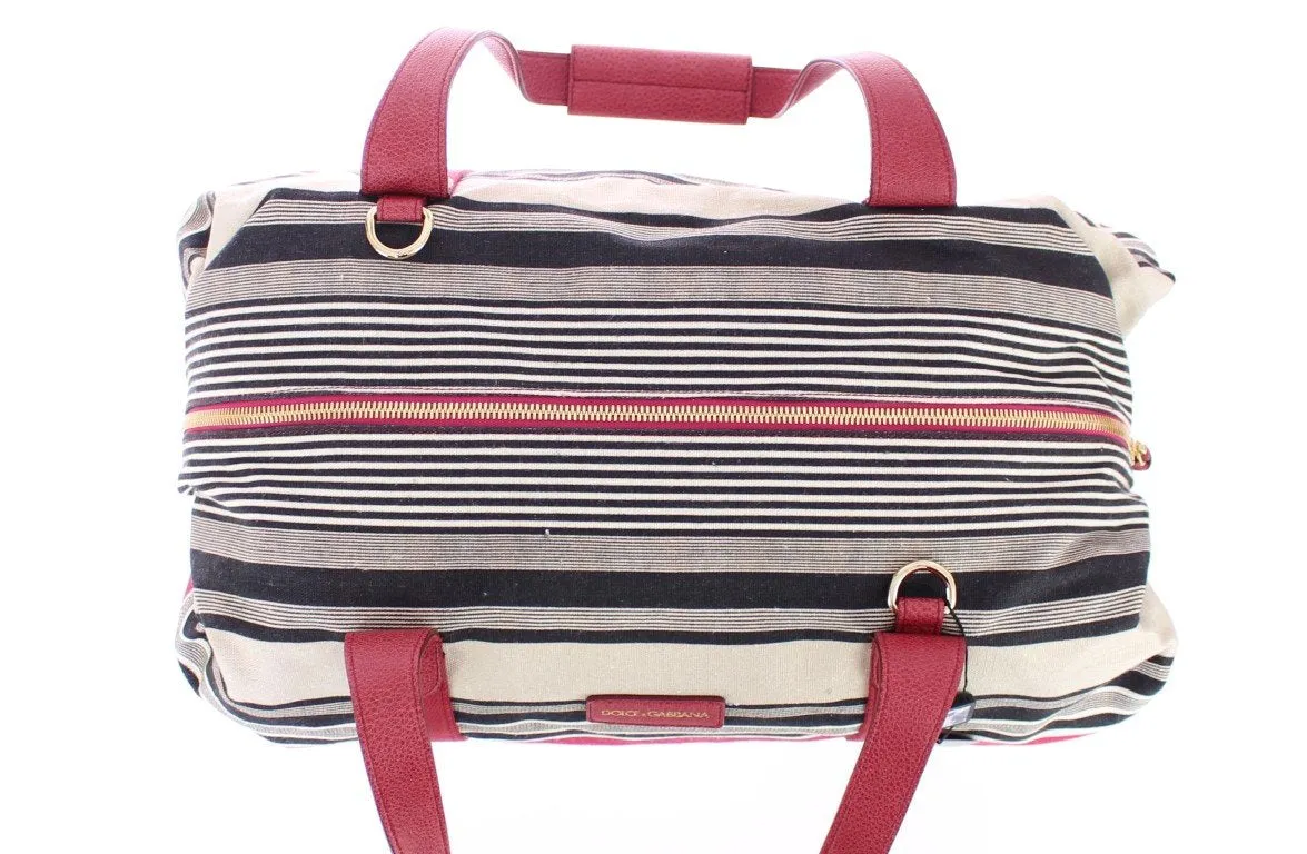 Multicolor striped travel bag