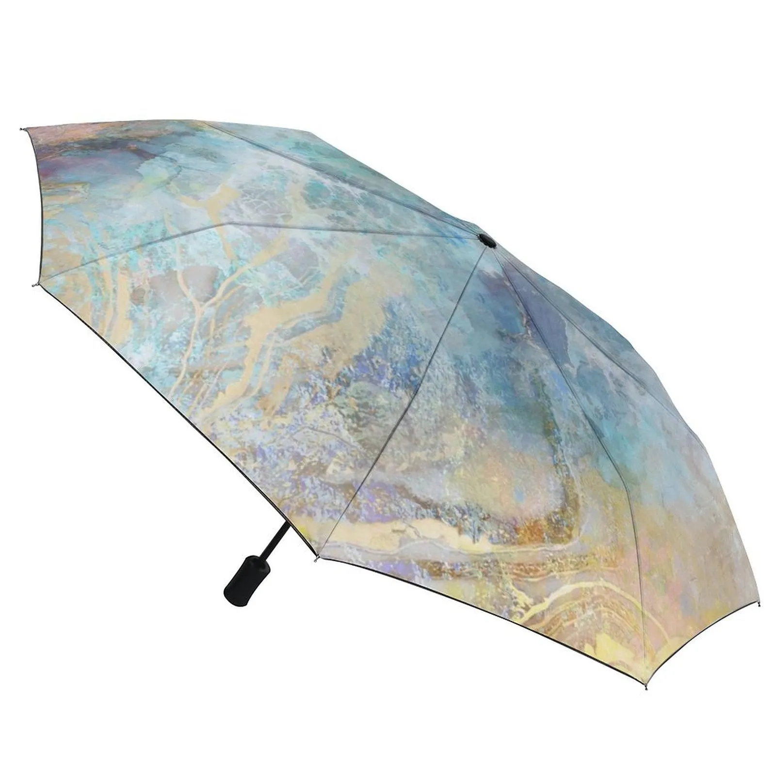 MyArtsyGift - 3 Folds Auto Open Close Umbrella Travel Umbrellas for Rain Sun Outdoor Protection Windproof Gifts for Men Women Family Friends