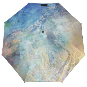 MyArtsyGift - 3 Folds Auto Open Close Umbrella Travel Umbrellas for Rain Sun Outdoor Protection Windproof Gifts for Men Women Family Friends