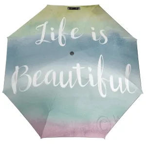 MyArtsyGift - 3 Folds Auto Open Close Umbrella Travel Umbrellas for Rain Sun Outdoor Protection Windproof Gifts for Men Women Family Friends