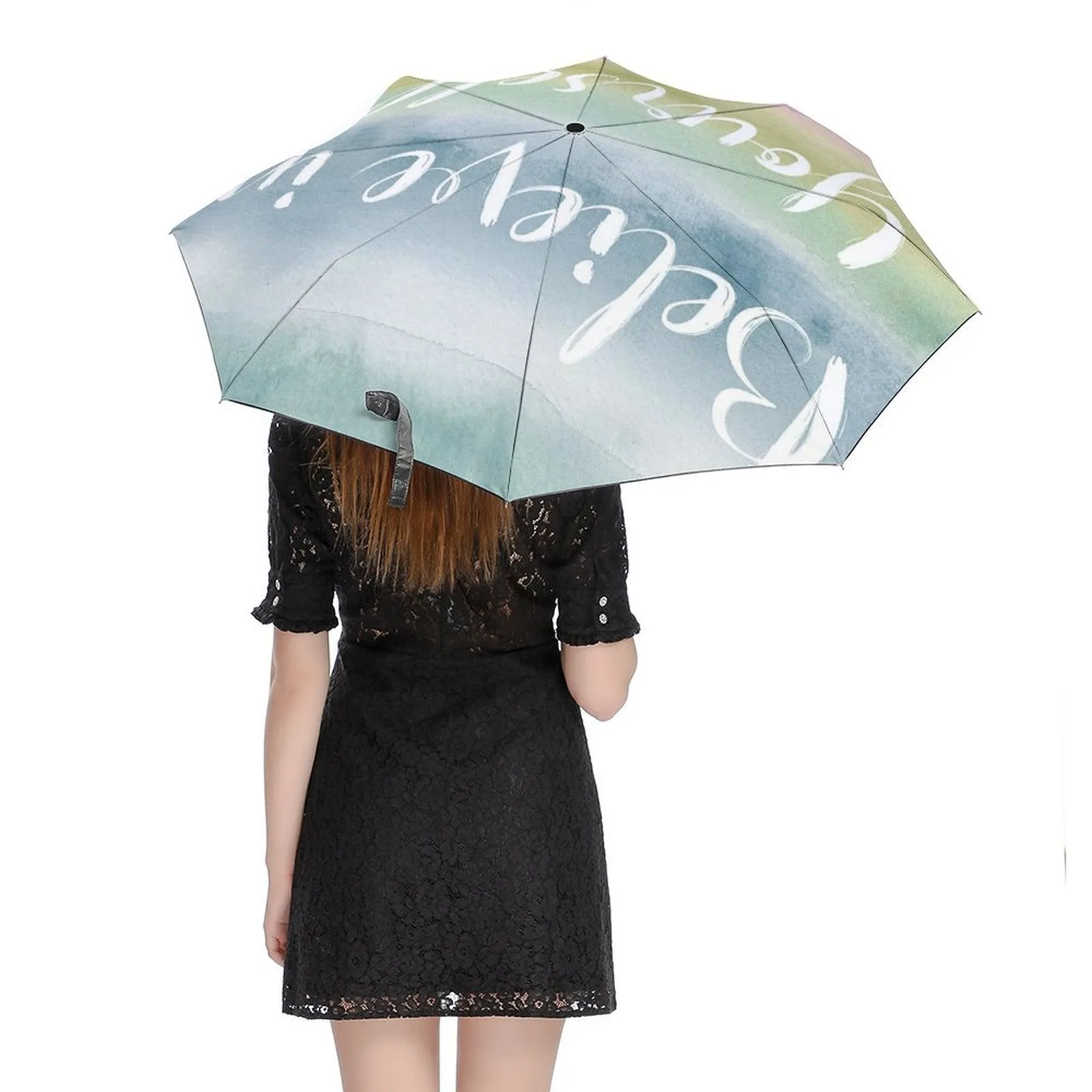 MyArtsyGift - 3 Folds Auto Open Close Umbrella Travel Umbrellas for Rain Sun Outdoor Protection Windproof Gifts for Men Women Family Friends