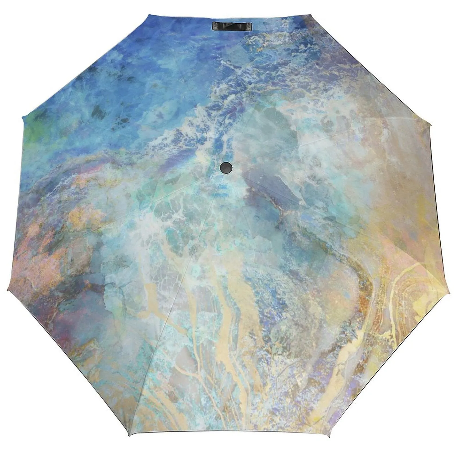MyArtsyGift - 3 Folds Auto Open Close Umbrella Travel Umbrellas for Rain Sun Outdoor Protection Windproof Gifts for Men Women Family Friends