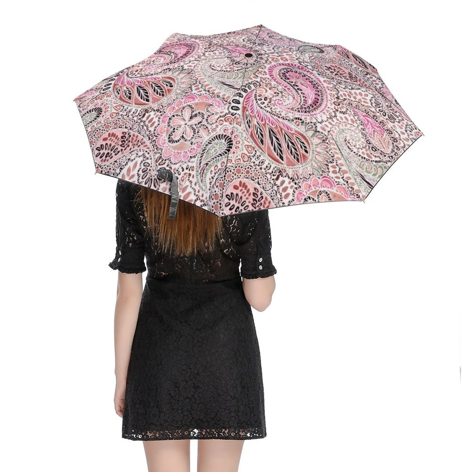 MyArtsyGift - 3 Folds Auto Open Close Umbrella Travel Umbrellas for Rain Sun Outdoor Protection Windproof Gifts for Men Women Family Friends
