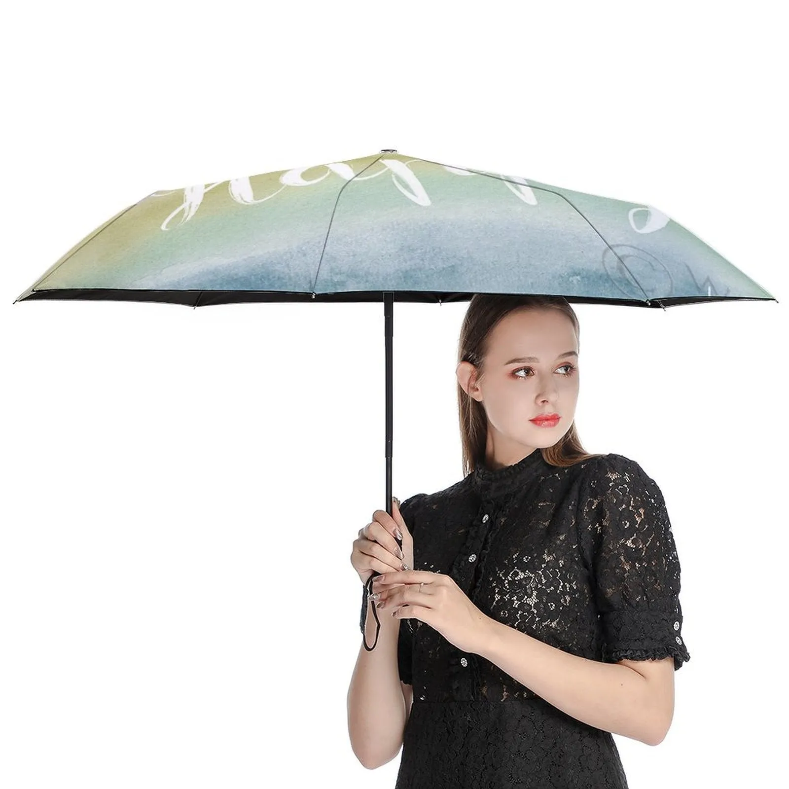 MyArtsyGift - 3 Folds Auto Open Close Umbrella Travel Umbrellas for Rain Sun Outdoor Protection Windproof Gifts for Men Women Family Friends