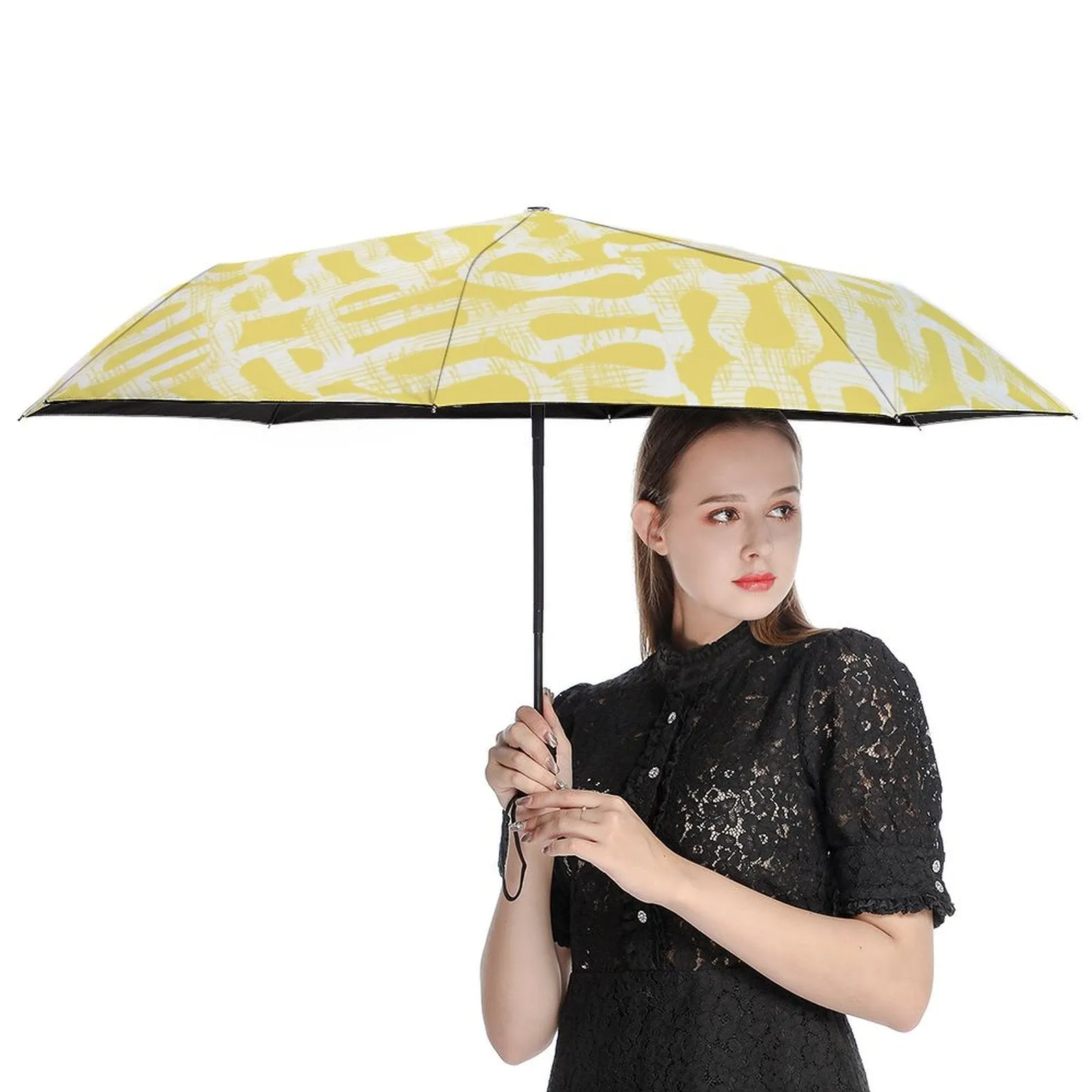 MyArtsyGift - 3 Folds Auto Open Close Umbrella Travel Umbrellas for Rain Sun Outdoor Protection Windproof Gifts for Men Women Family Friends