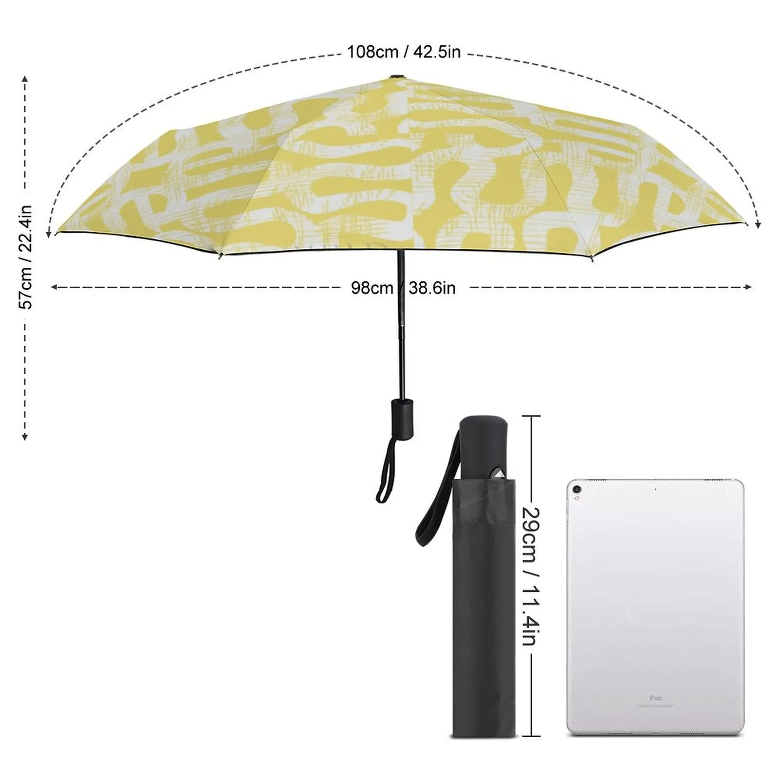 MyArtsyGift - 3 Folds Auto Open Close Umbrella Travel Umbrellas for Rain Sun Outdoor Protection Windproof Gifts for Men Women Family Friends