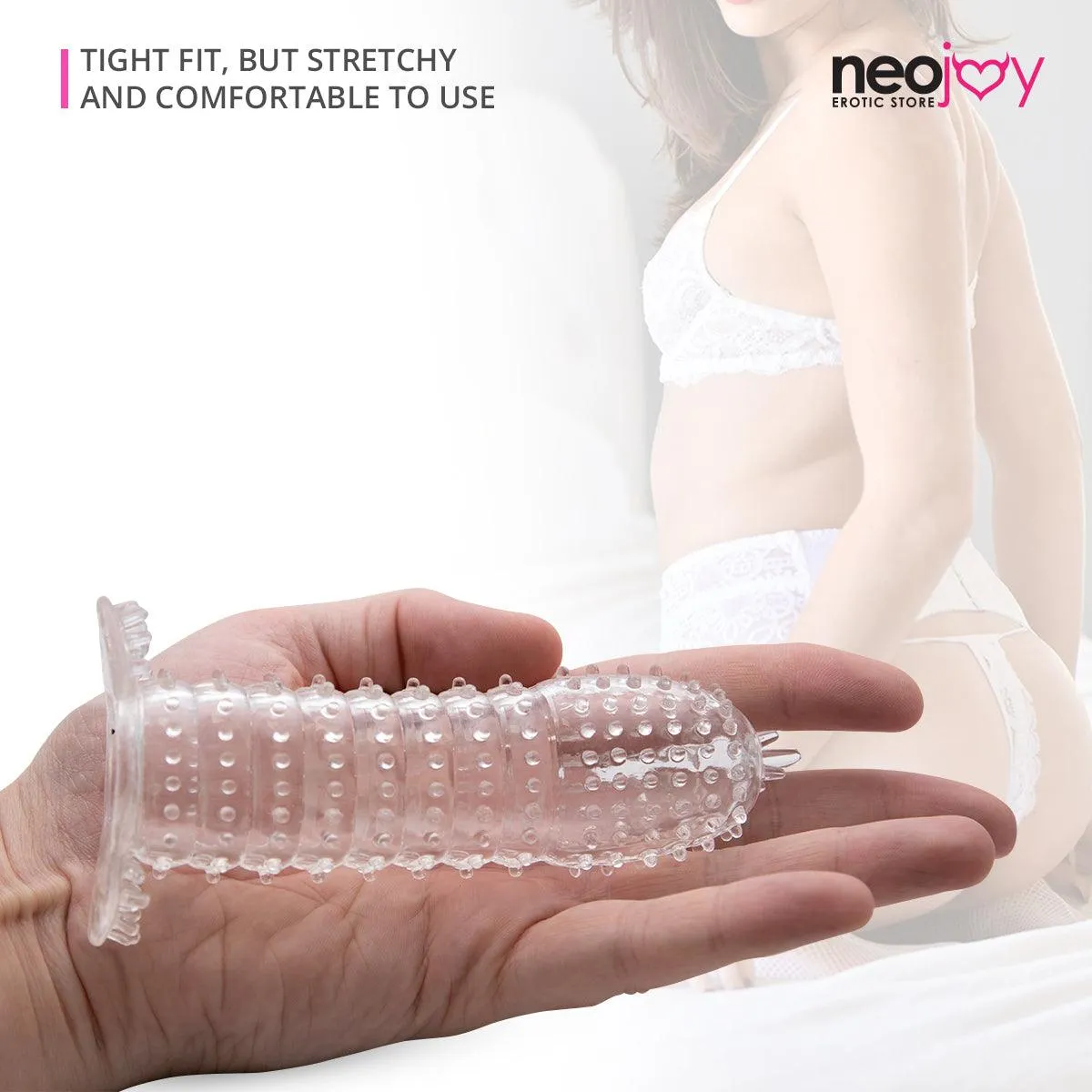 Neojoy Ribbed Clear Penis Sleeve