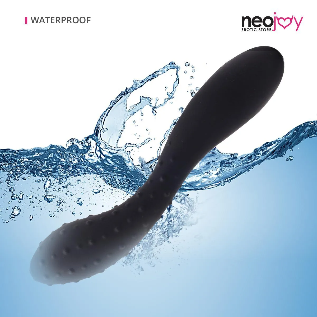 Neojoy - Silicon Dotted Double Ended Anal Dildo - Black - 19cm - 7.5 inch