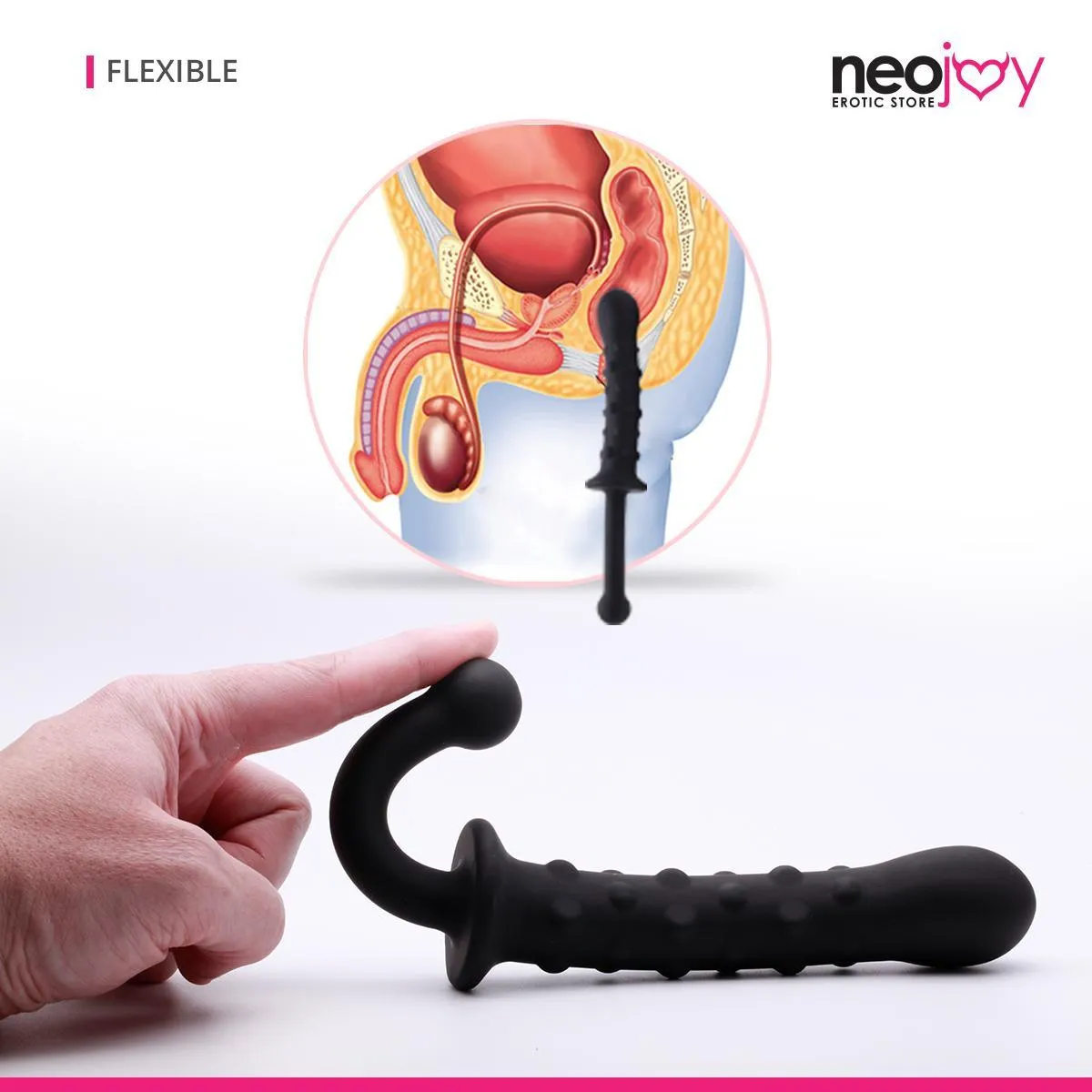 Neojoy - Silicone Anal Dildo - Black - 24cm - 9.4 inch