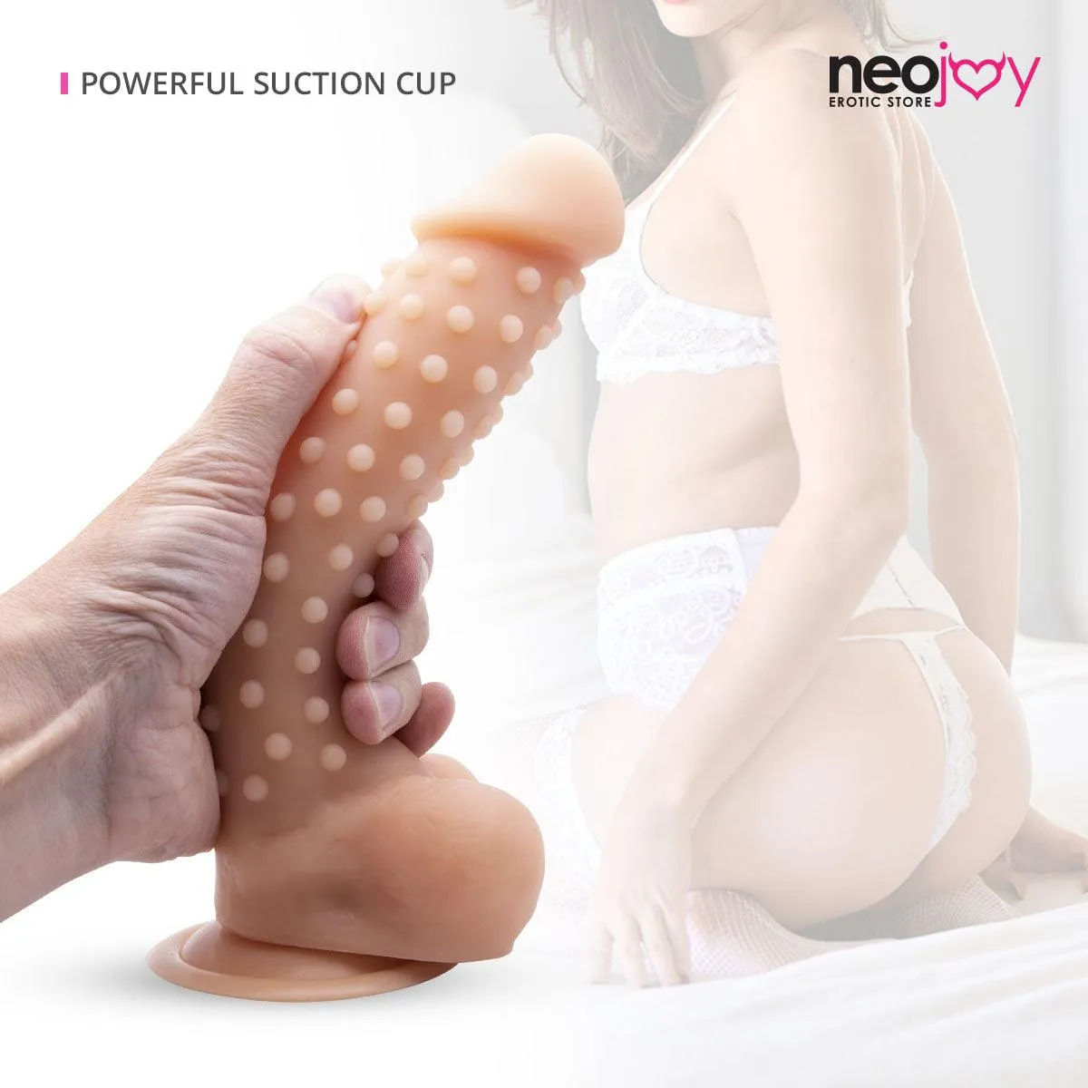 Neojoy - Stimulator Silicone Suction Dildo 7.68