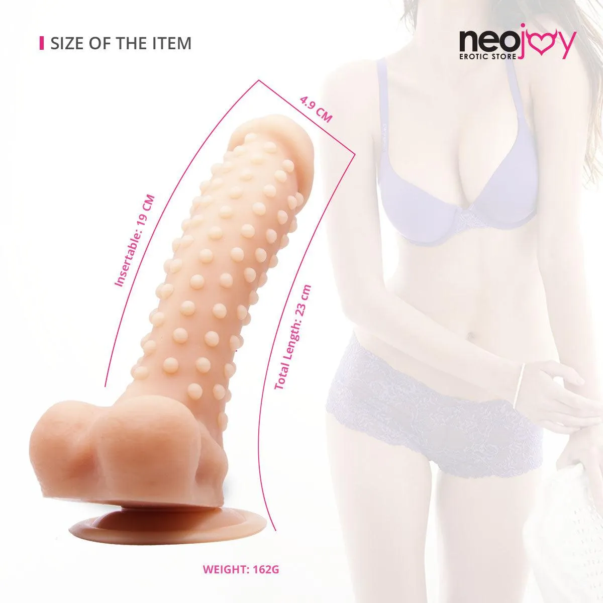 Neojoy - Stimulator Silicone Suction Dildo 7.68