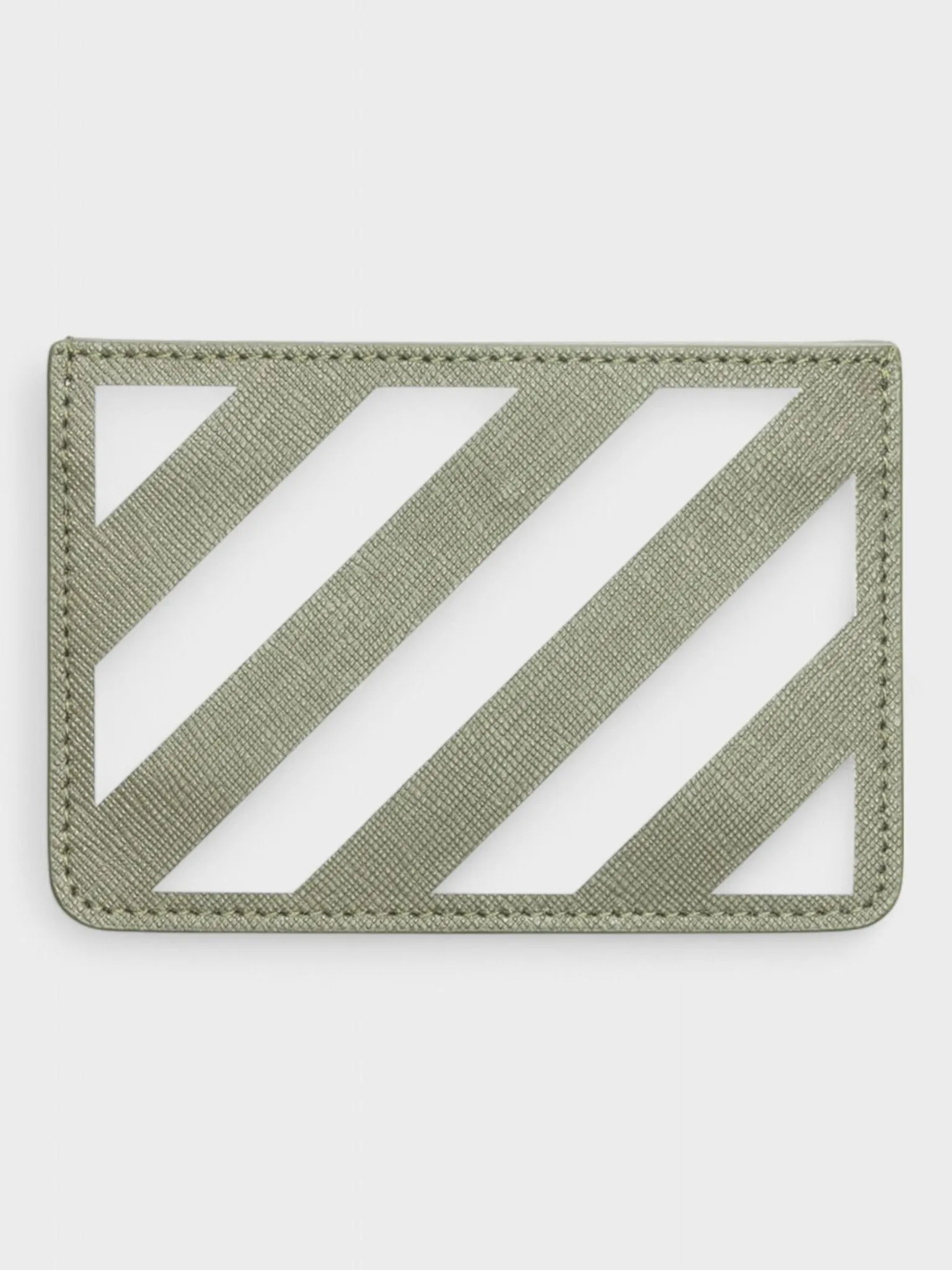 Off-White Card Case Binder Diag Saff Military Green White