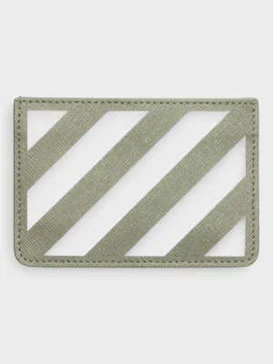 Off-White Card Case Binder Diag Saff Military Green White