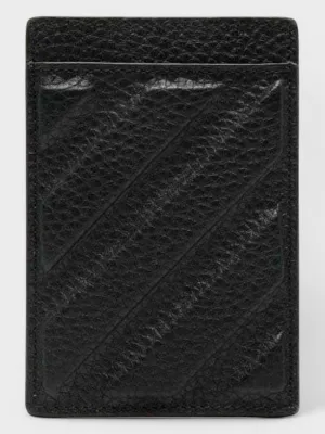 Off-White Diag-Stripe Leather Card Holder