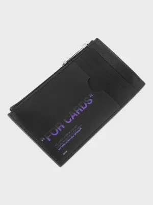 Off-White Quote Zipped Card Case Black