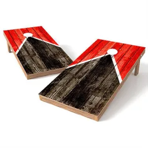 Official Size 2x4 Half Triangle Worn Wood Cornhole Game