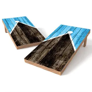 Official Size 2x4 Worn Blue Barnwood Cornhole Game