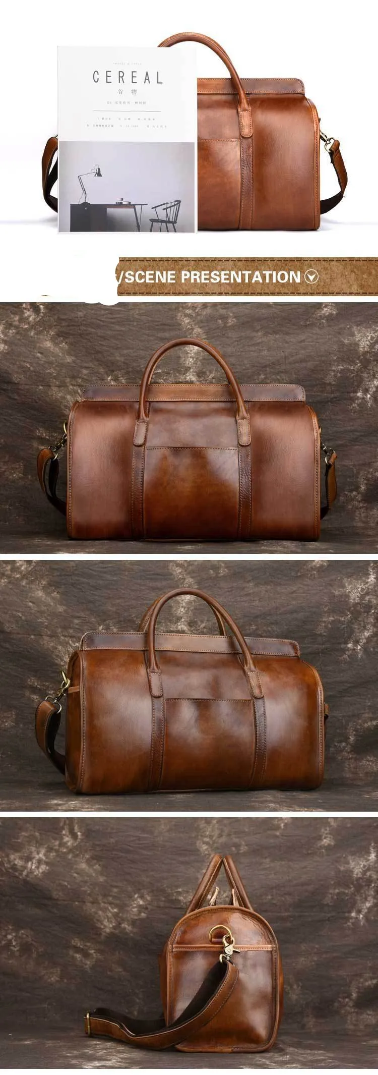 Olivia Wells Tuscan Large Genuine Leather Retro Bags