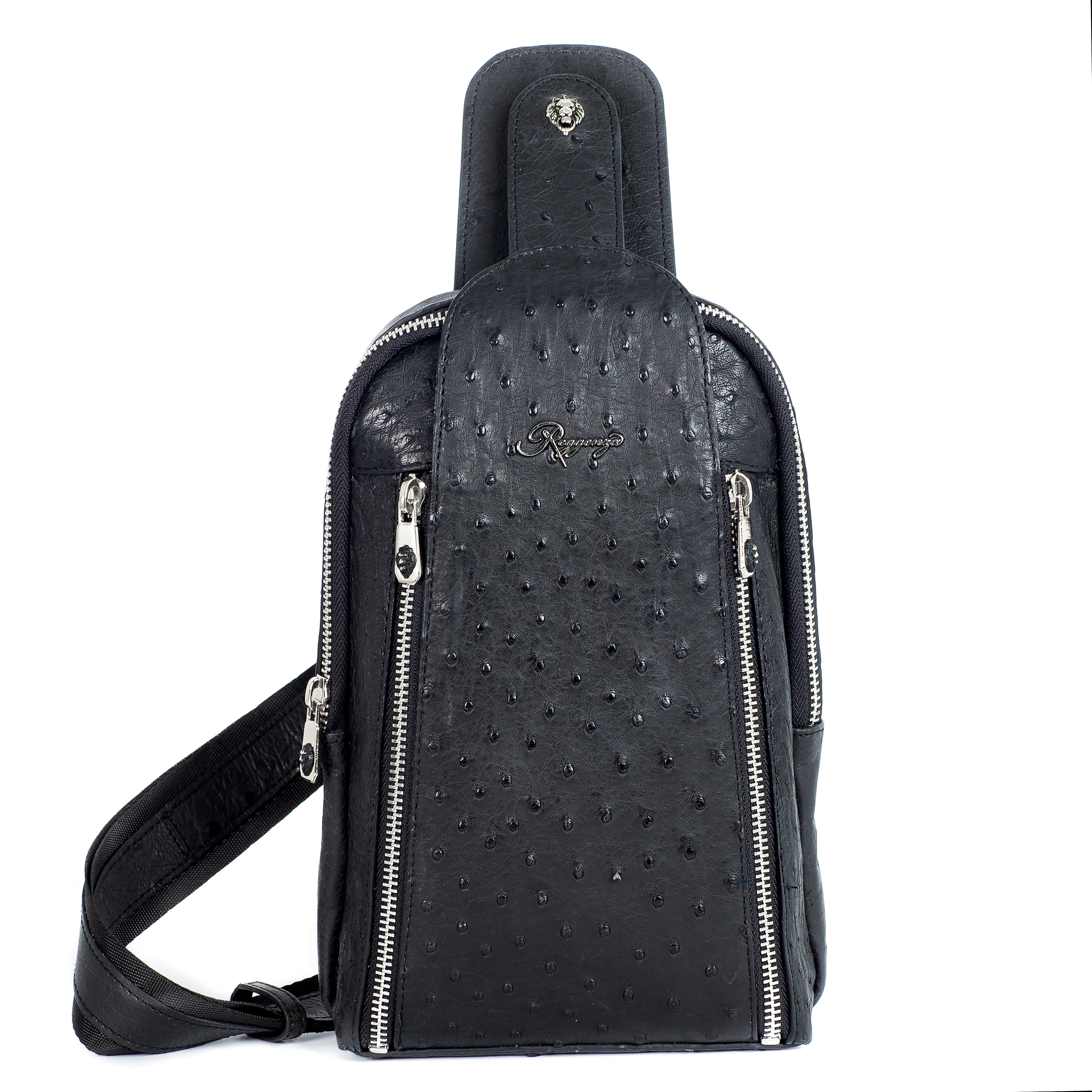 Ostrich Leather Crossbody Bag