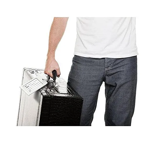 Pack Of 2 Luggage Tags, Aluminum Metal Travel Id Tag Business Card Holder Name Address Identifier