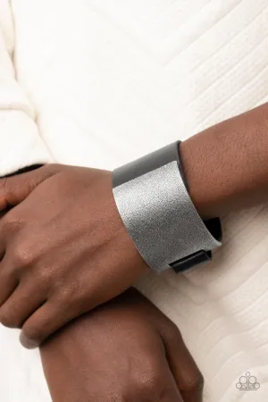 Paparazzi Studded Synchronism - Black Bracelet