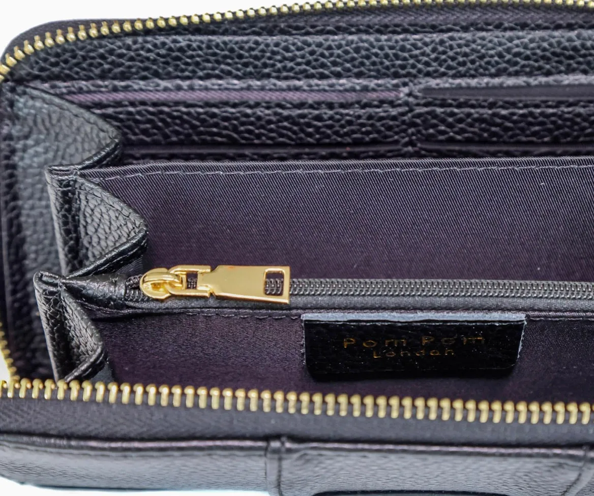 Pom Pom London Chelsea Wallet Purse Black