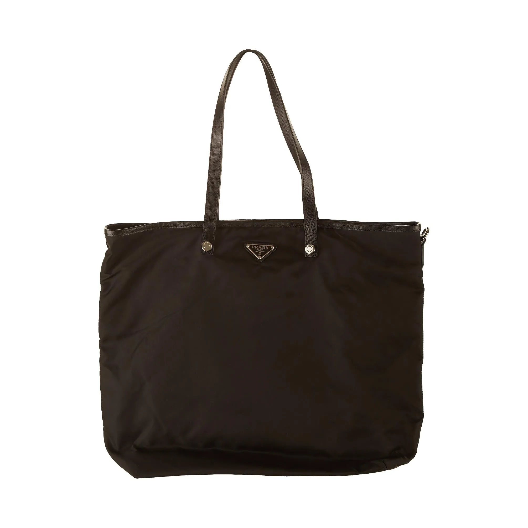 Prada Black Nylon Embellished Shoulder Bag