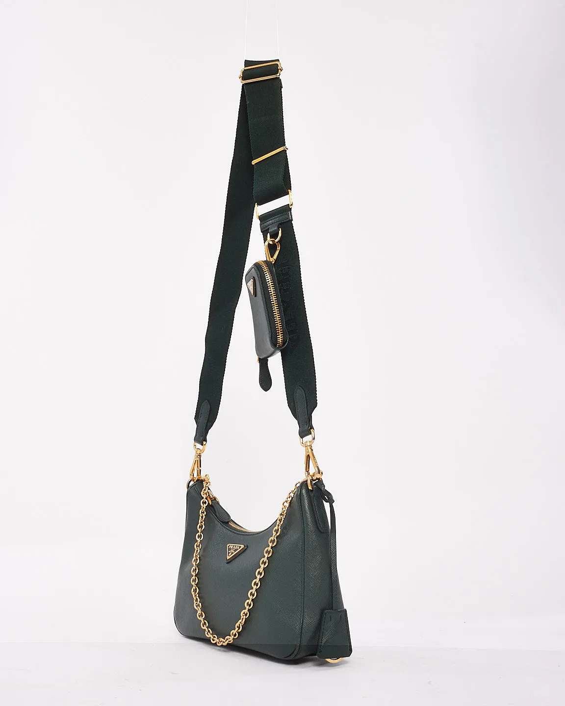 Prada Green Saffiano Leather Re-Edition 2005 Bag