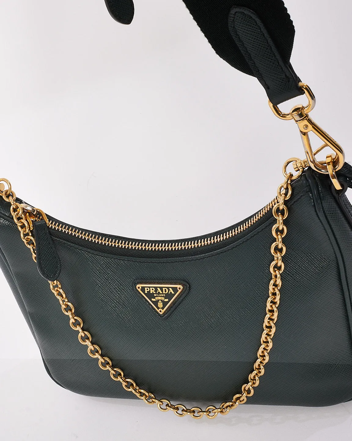 Prada Green Saffiano Leather Re-Edition 2005 Bag
