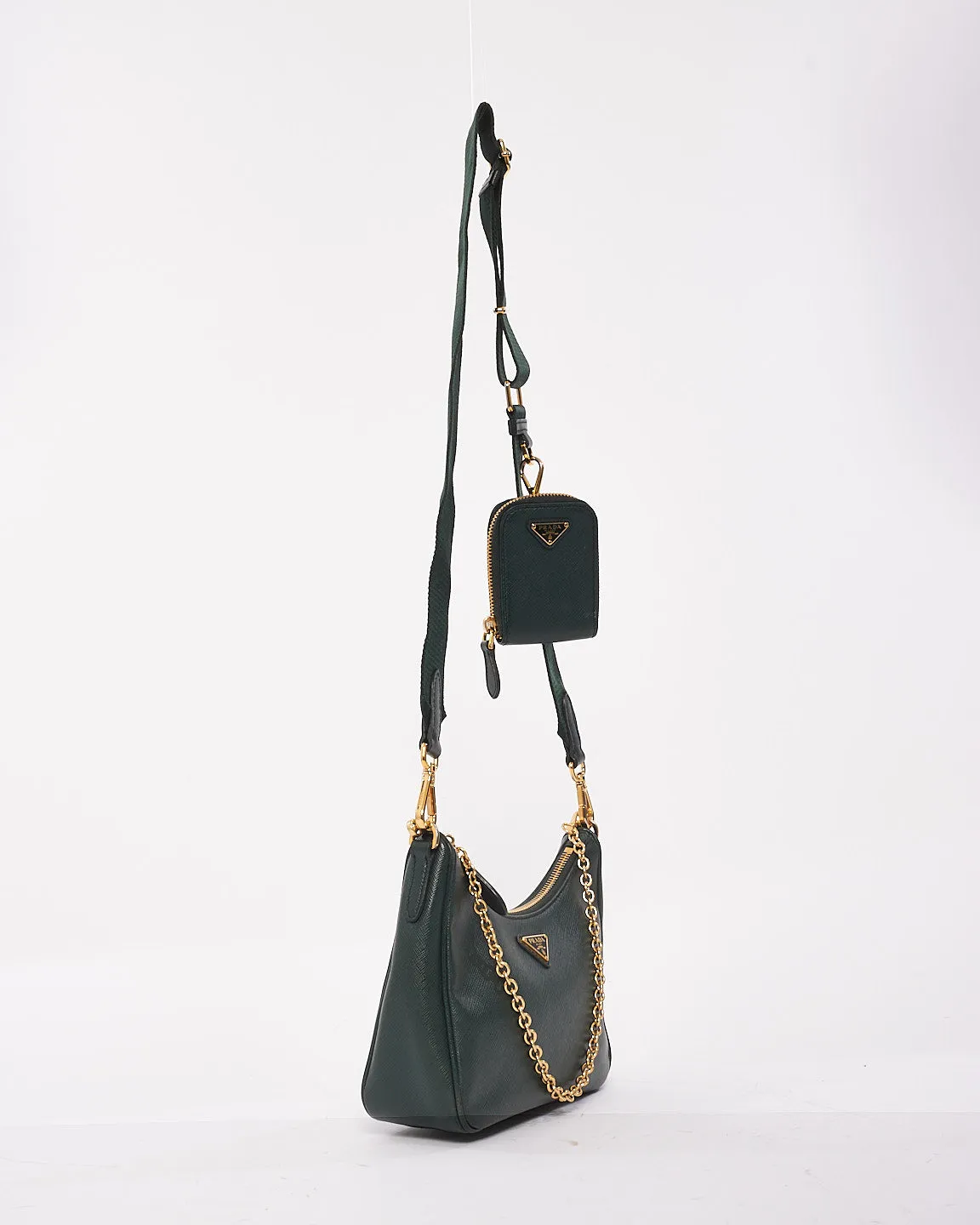 Prada Green Saffiano Leather Re-Edition 2005 Bag
