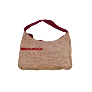 Prada Red Canvas Shoulder Bag