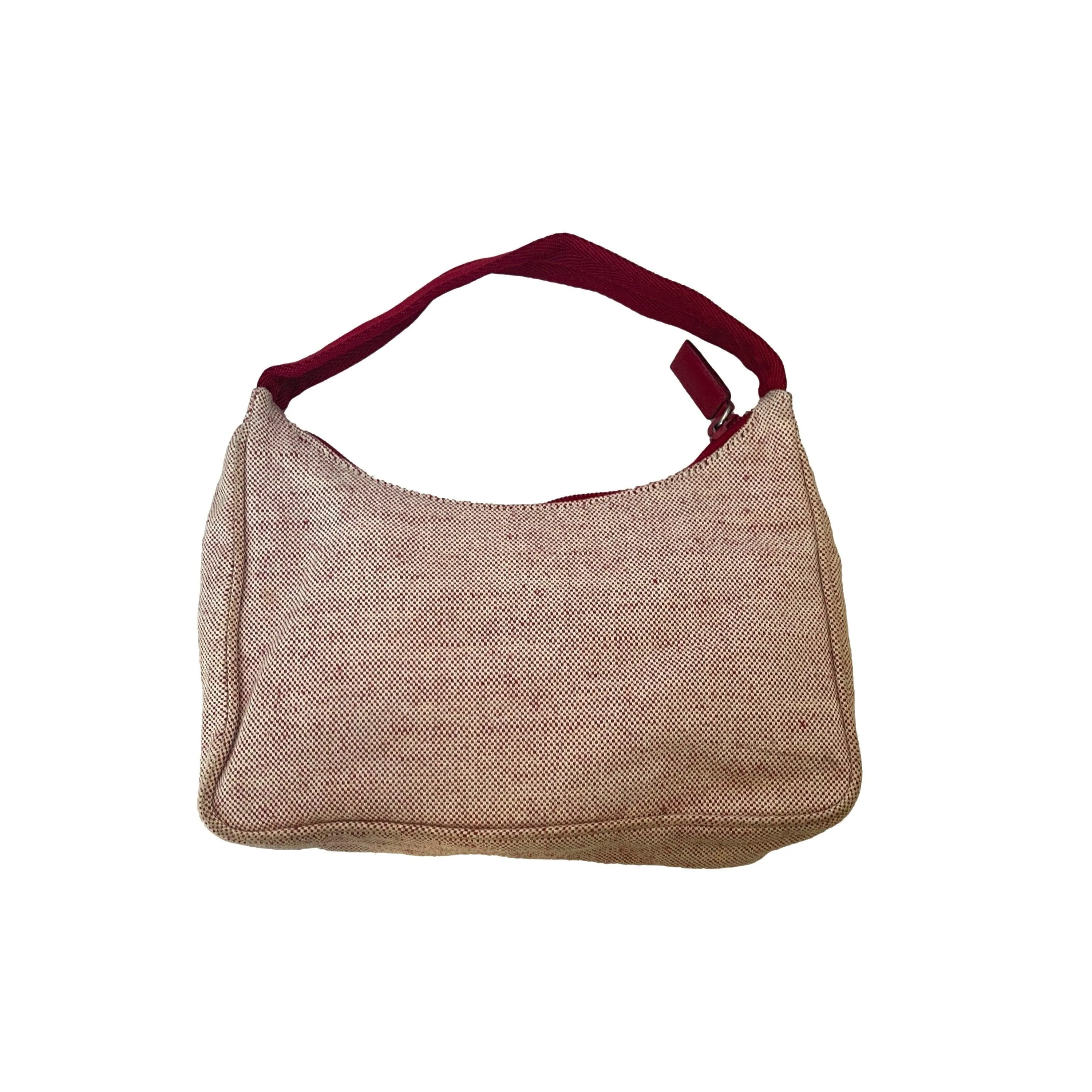 Prada Red Canvas Shoulder Bag