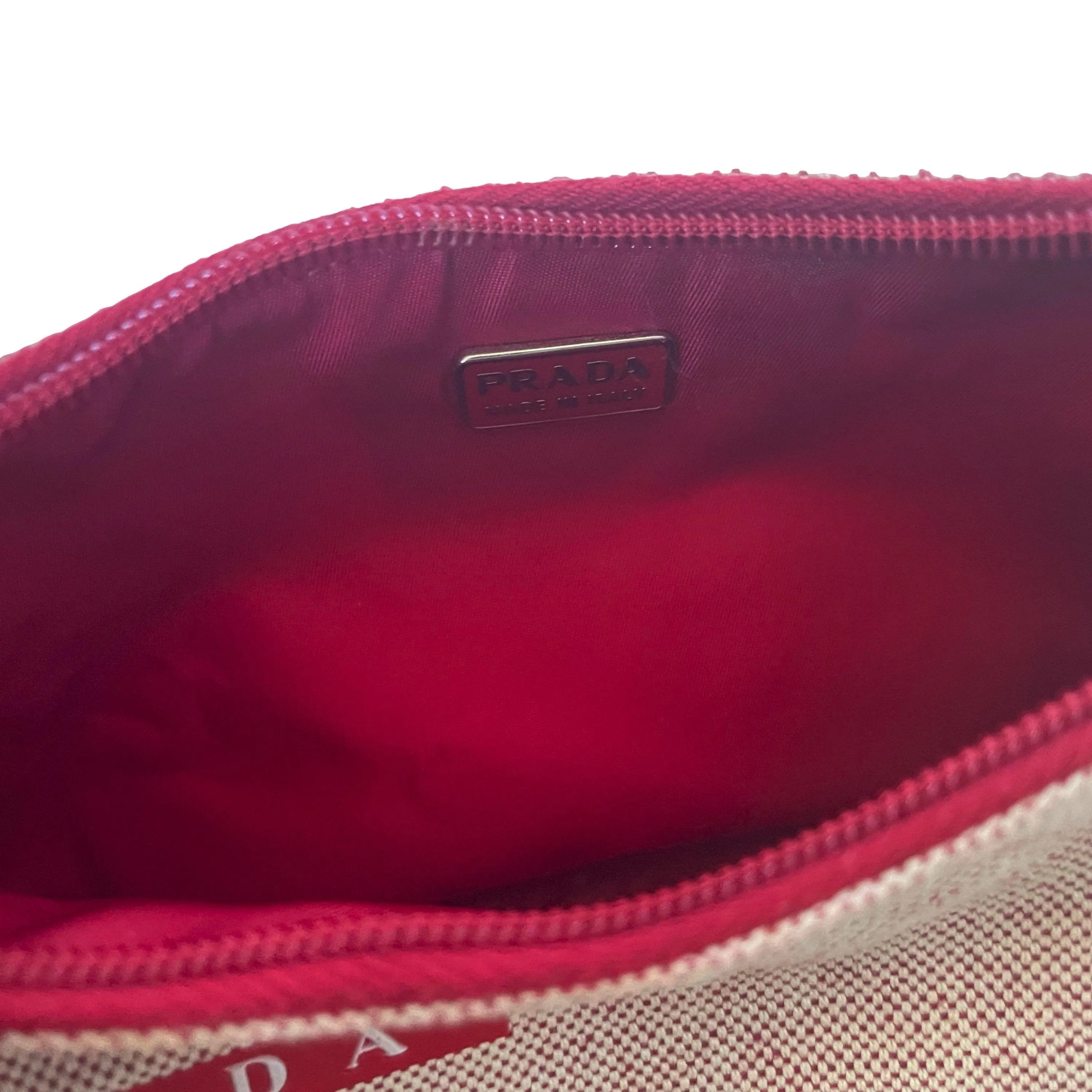 Prada Red Canvas Shoulder Bag